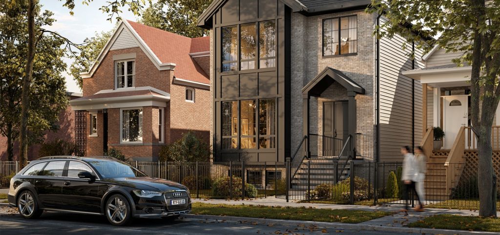 3D Architectural Exterior visualization of the house in Chicago