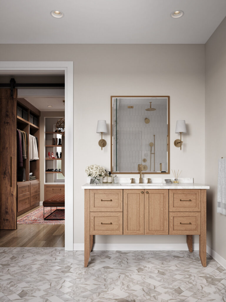 Photorealistic wardrobe 3D interior rendering