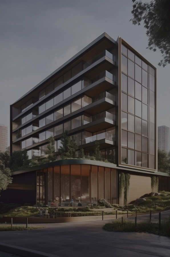 3D Exterior rendering of a building