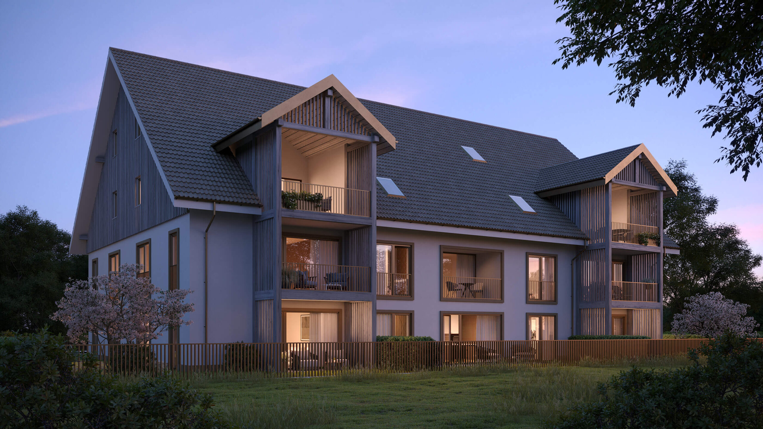 Exterior Architektur-Rendering des Hauses.