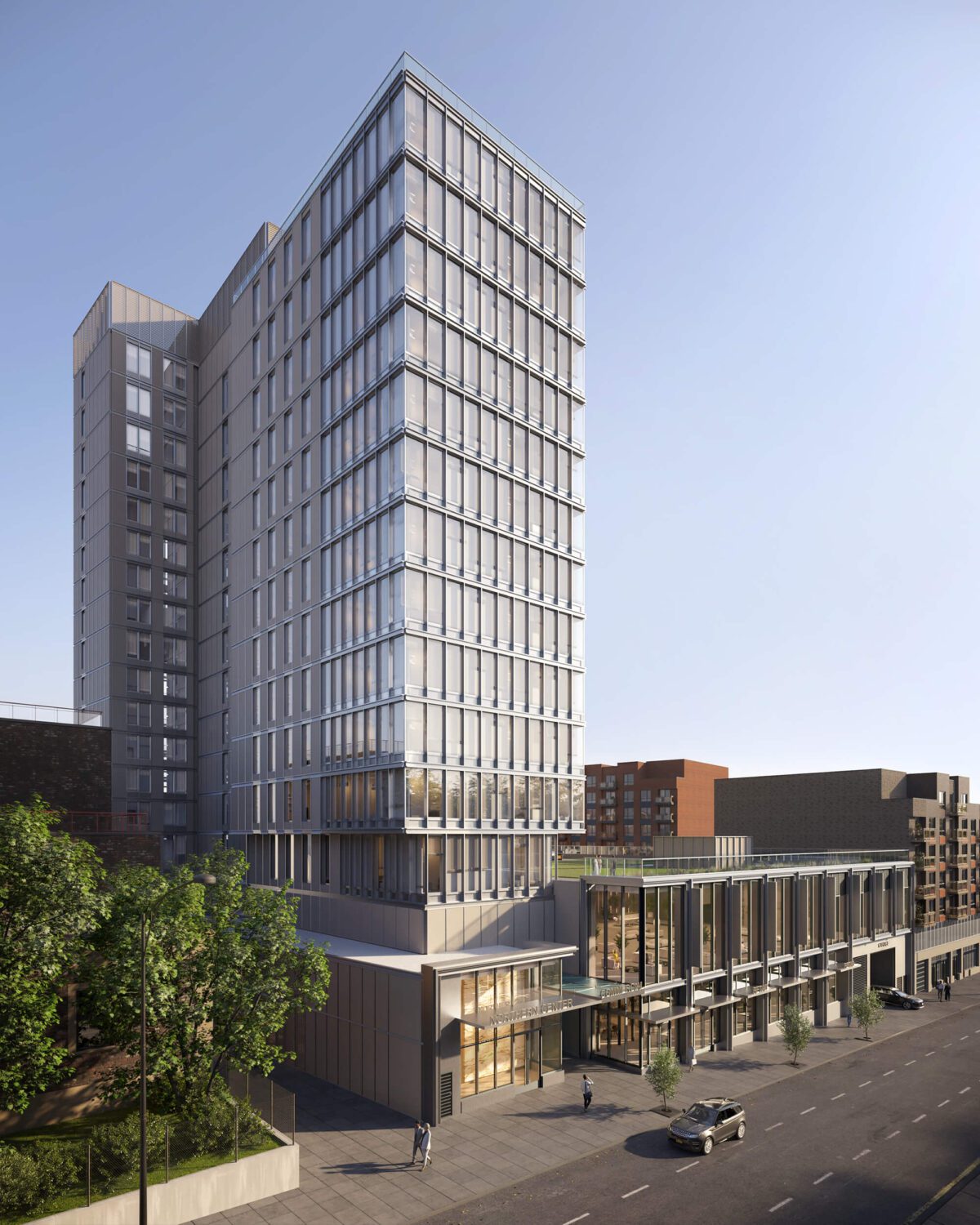 3d exterior render of the business center skyscraper in nyc