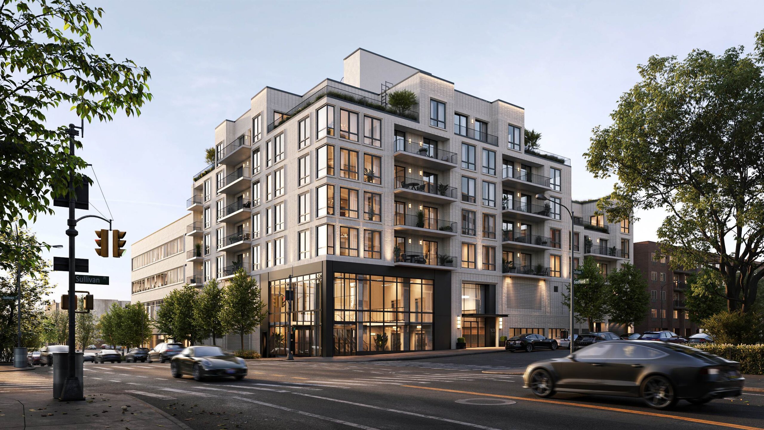 exterior rendering of the apartment building 