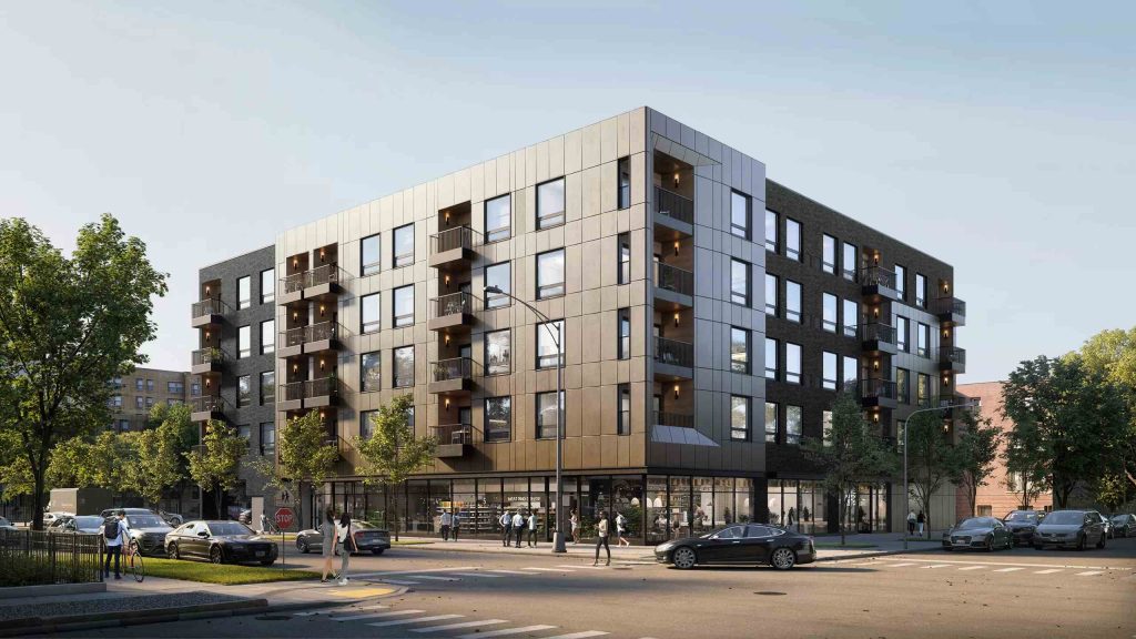 Portrait, 4501 N Sheridan Rd, Uptown Chicago: apartment building rendering for Mavrek Development