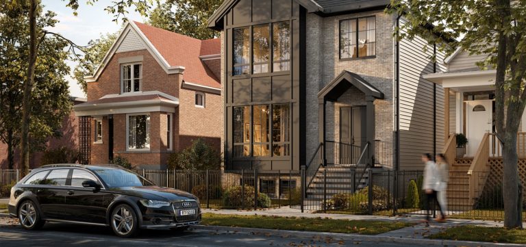 3D Architectural Exterior visualization of the house in Chicago