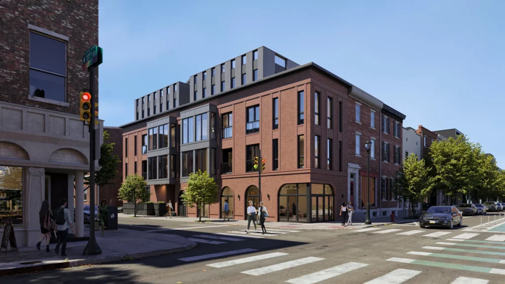 3D architectural render of a city in a daylight