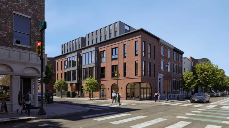 3D architectural render of a city in a daylight