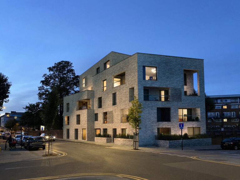 London street rendering in twilight