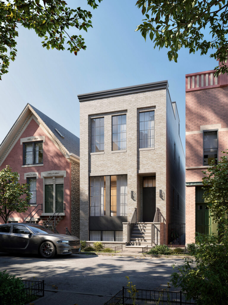 architectural rendering on the house in Chicago