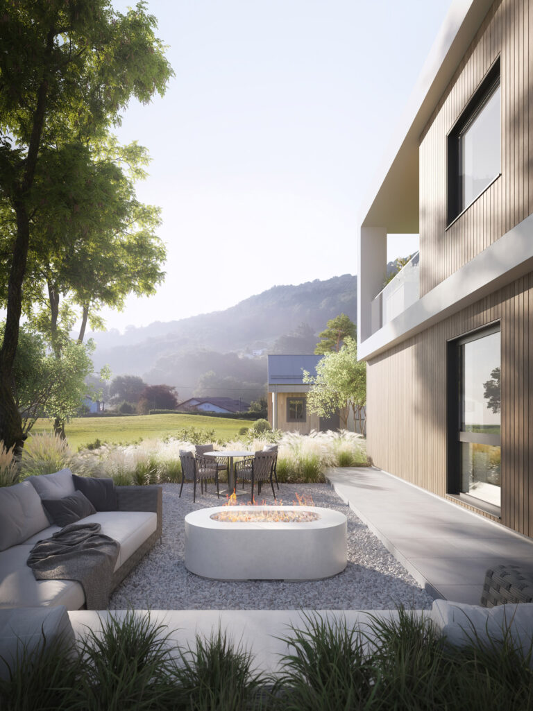 architectural rendering of backyard