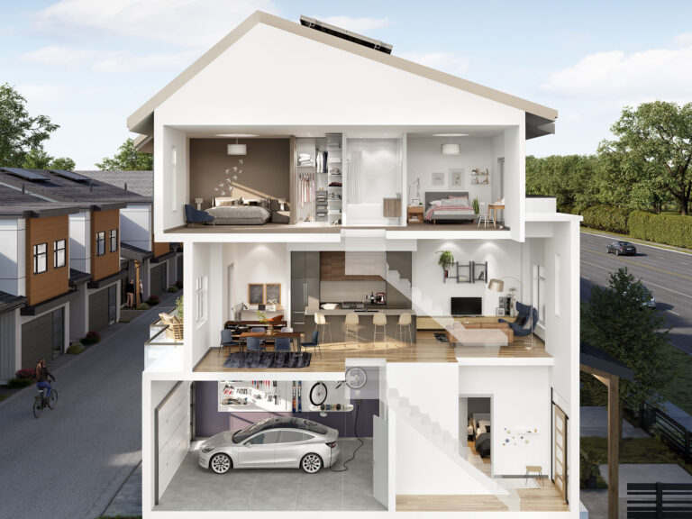 3D floor plan of two storey house