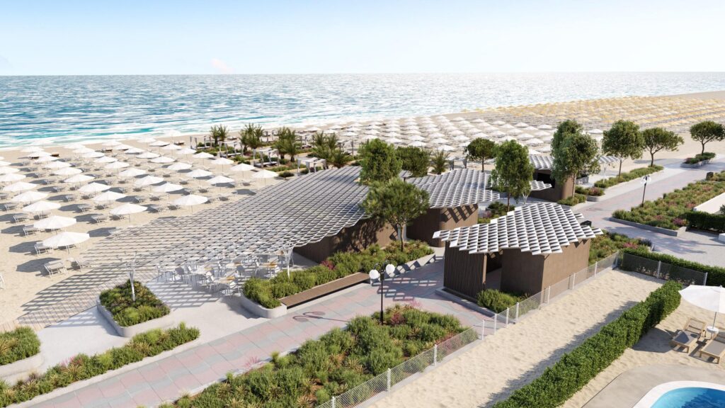aerial view of beach resort