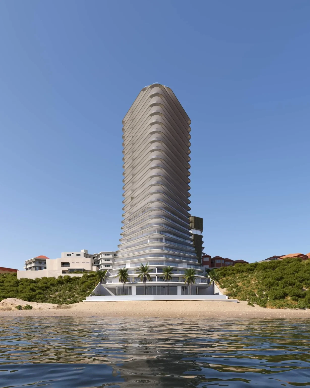 skyscraper exterior render in Dakar