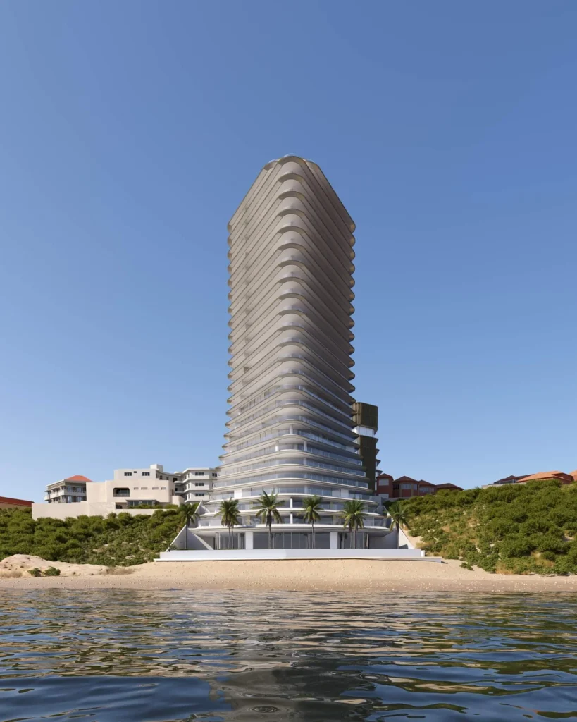 skyscraper exterior render in Dakar