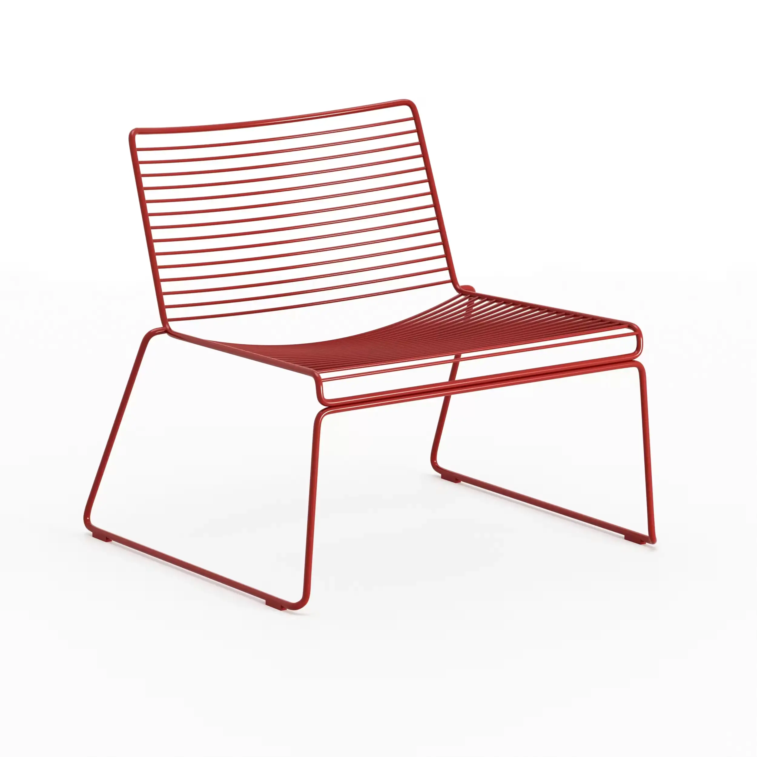 3D-Möbel-Rendering eines roten Stuhls für den Außenbereich
