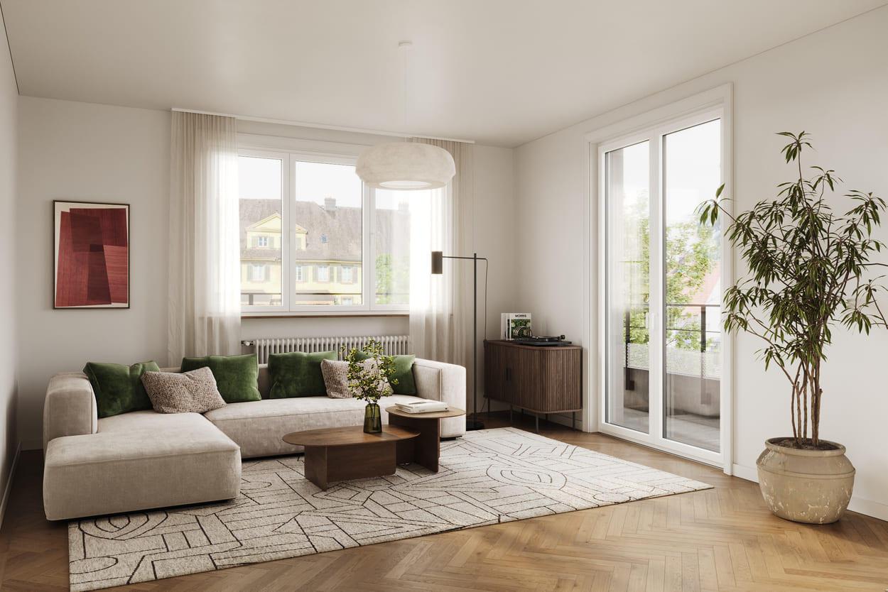 Wohnzimmer-Rendering