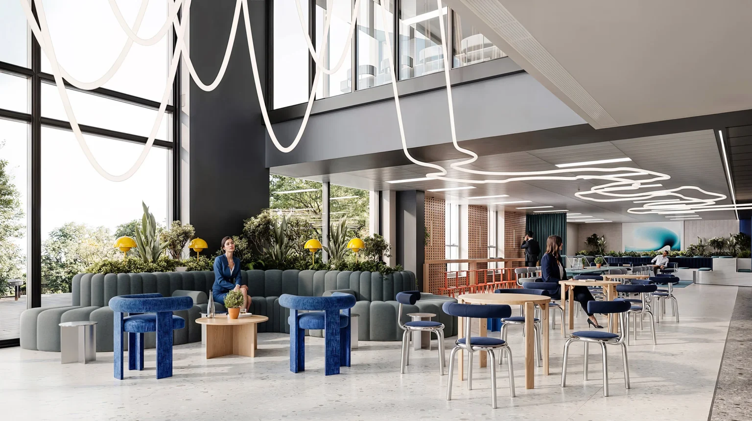 Workplace rendering of Dashwood interiors at Bourne Business Park, designed by Unispace