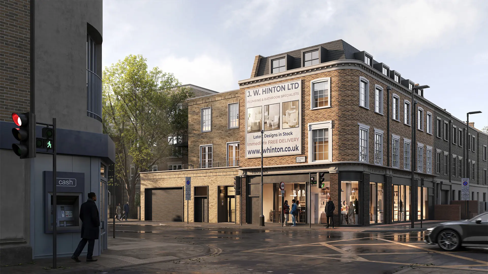 Exterior 3D rendering in London – 124 Balls Pond Road