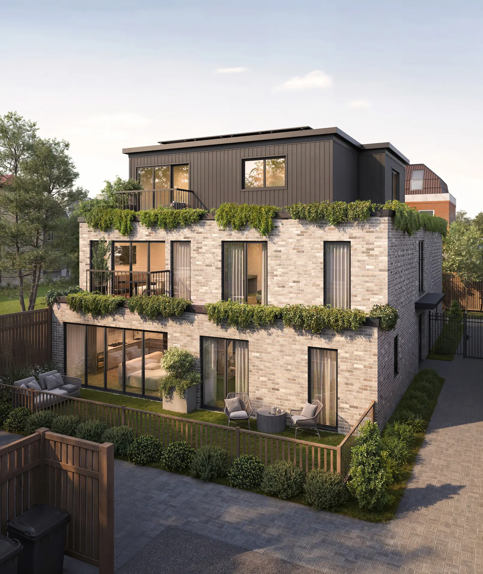 Exterior 3D rendering of residential building in London