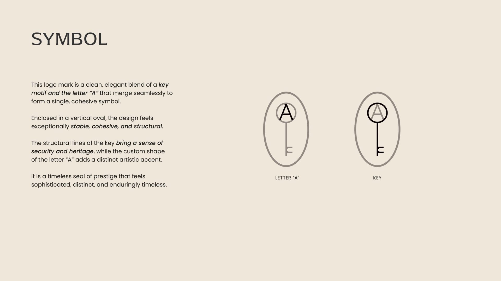 The Ambassador symbol: key and letter A