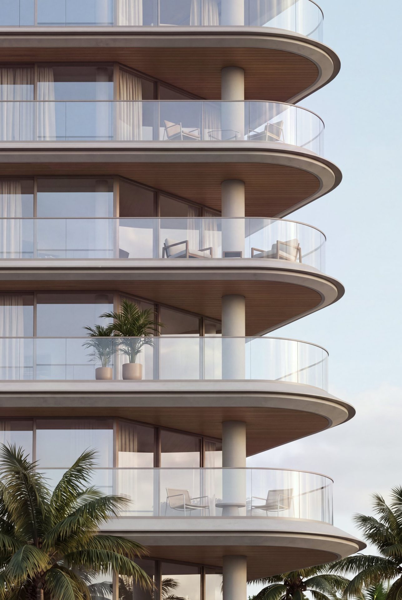 Baymont balconies, close-up