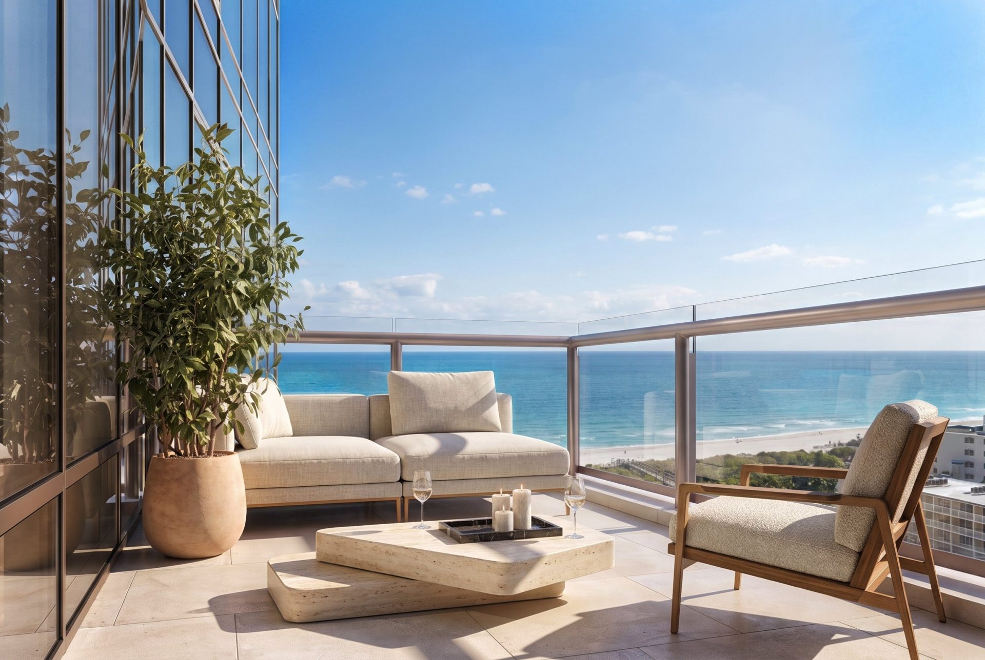 Baymont residence, terrace over the bay