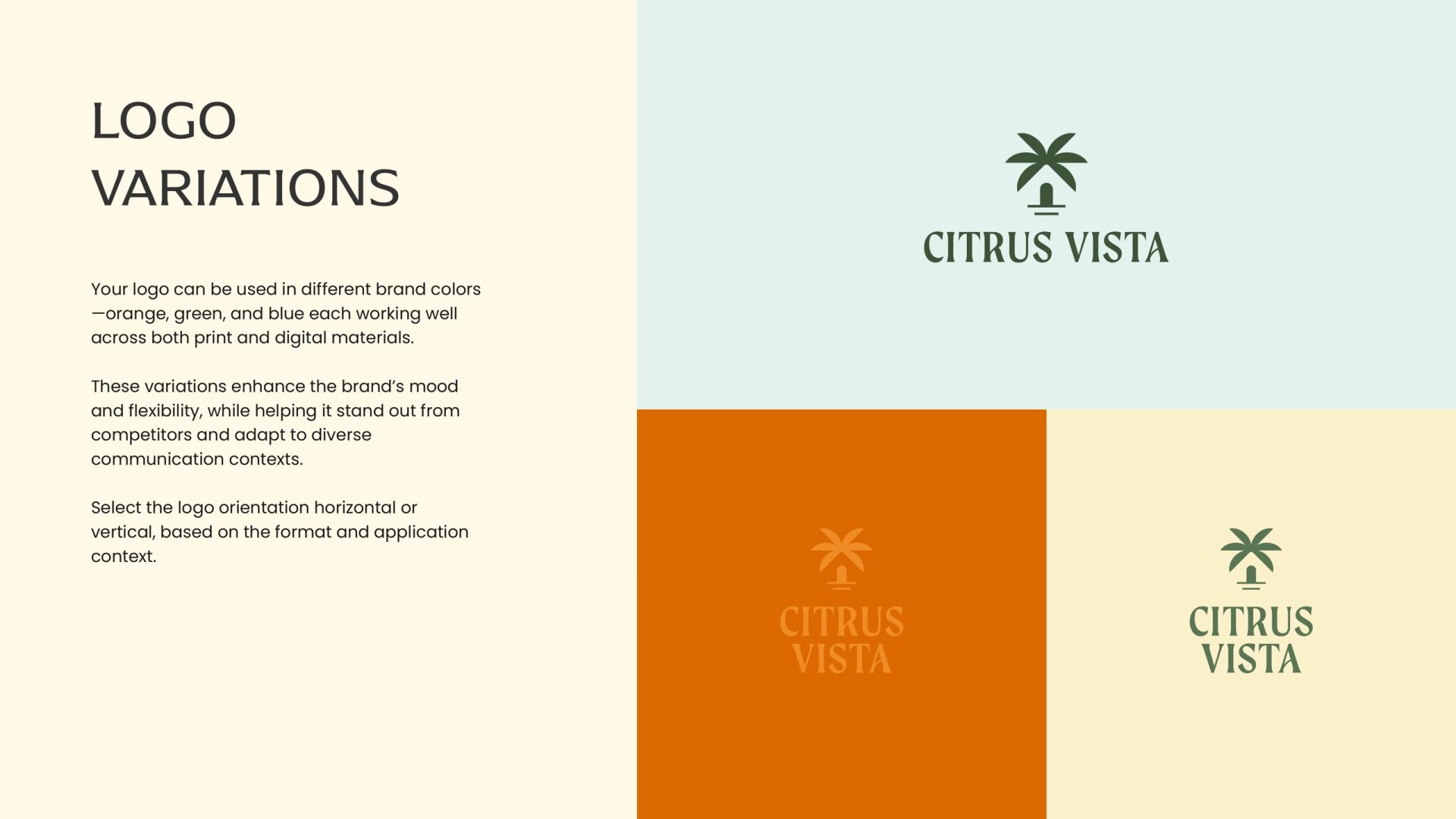 Citrus Vista logo colourways