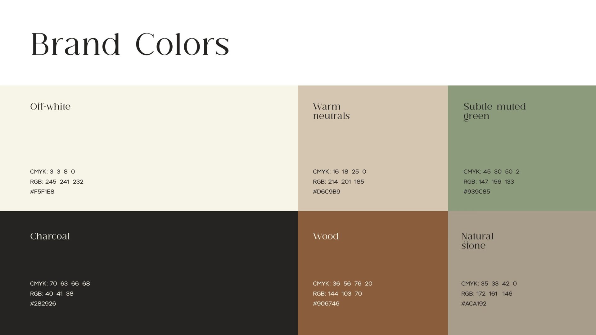 The Rowen brand colours