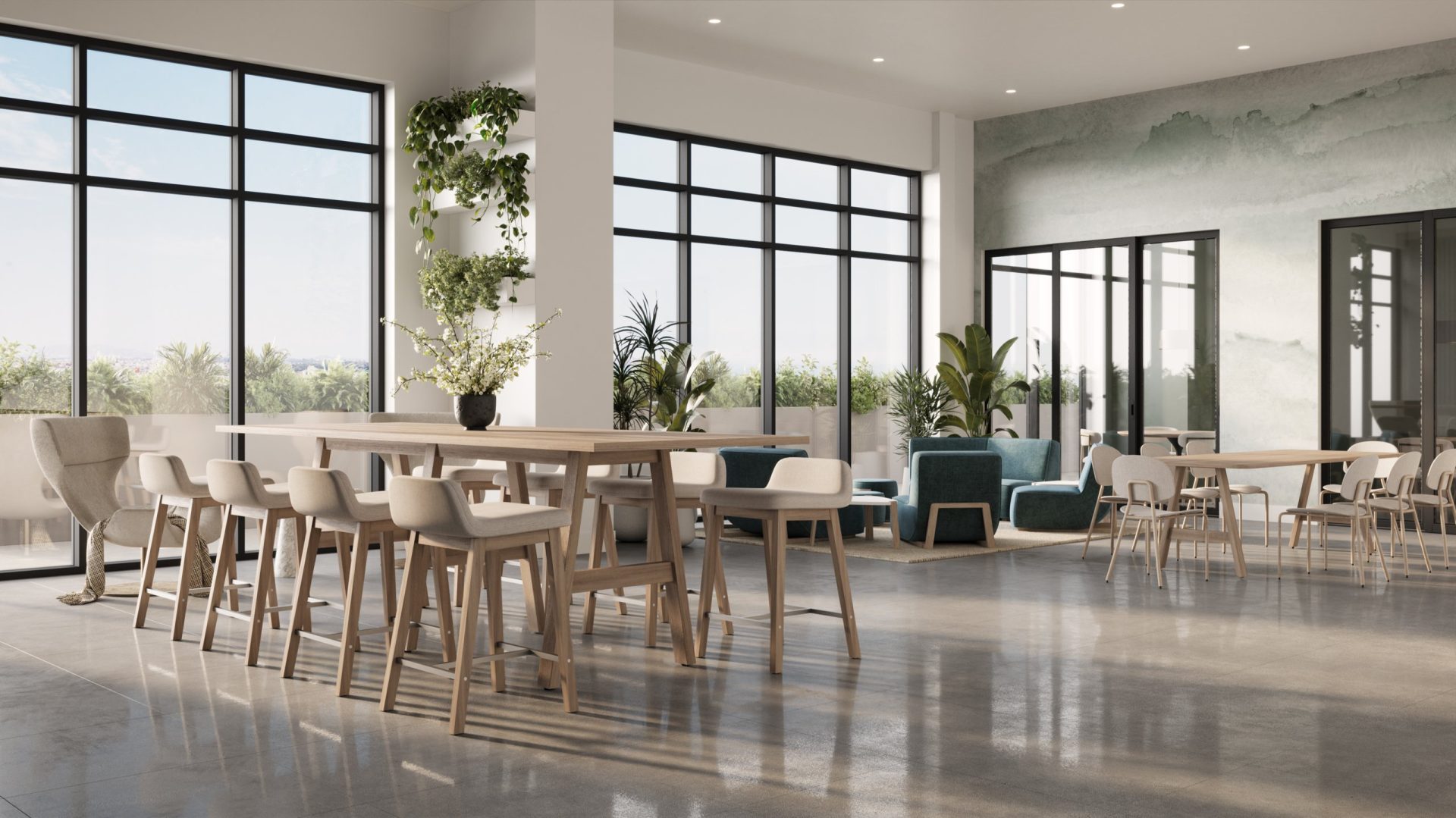 Excel Miami coworking space, 3D rendering