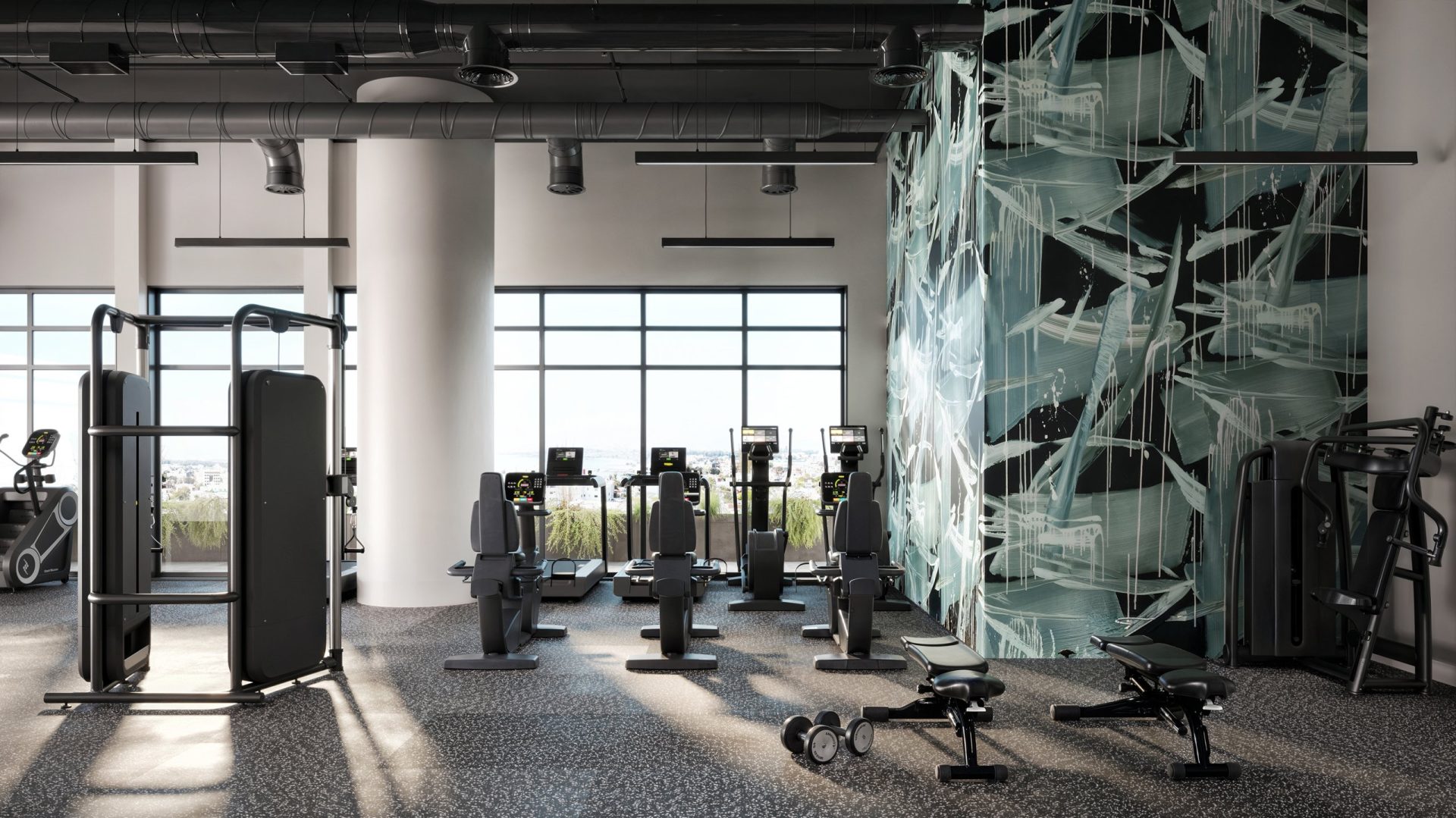 Excel Miami fitness center, 3D rendering