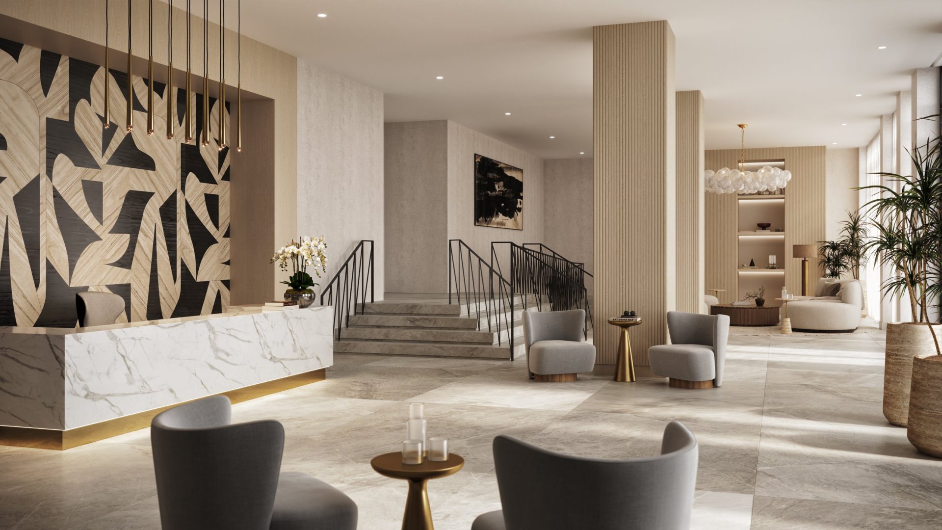 Excel Miami lobby, 3D rendering