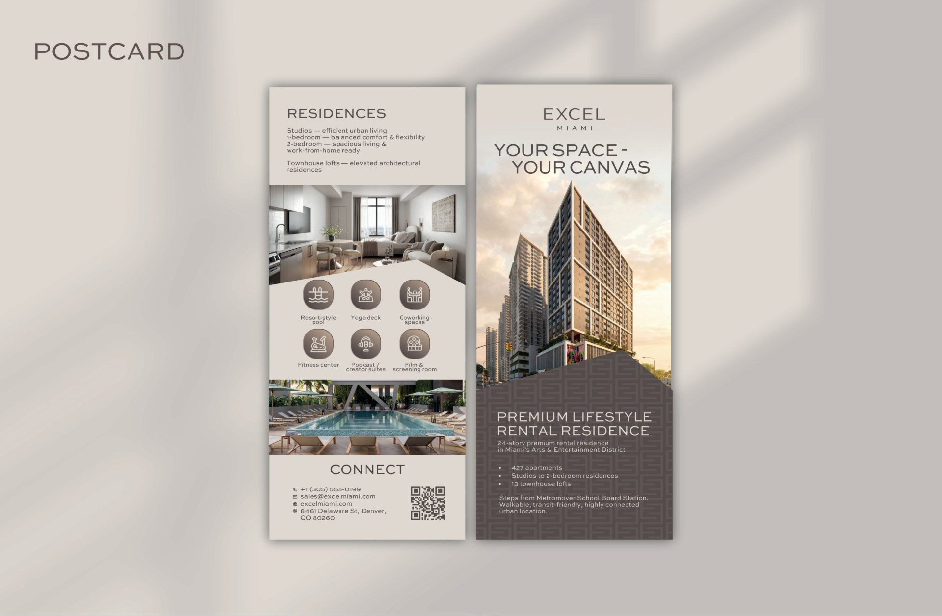 Excel Miami leasing postcard