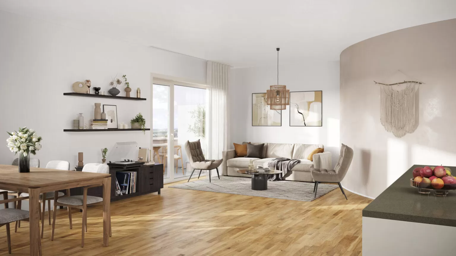 3D interior rendering with natural light