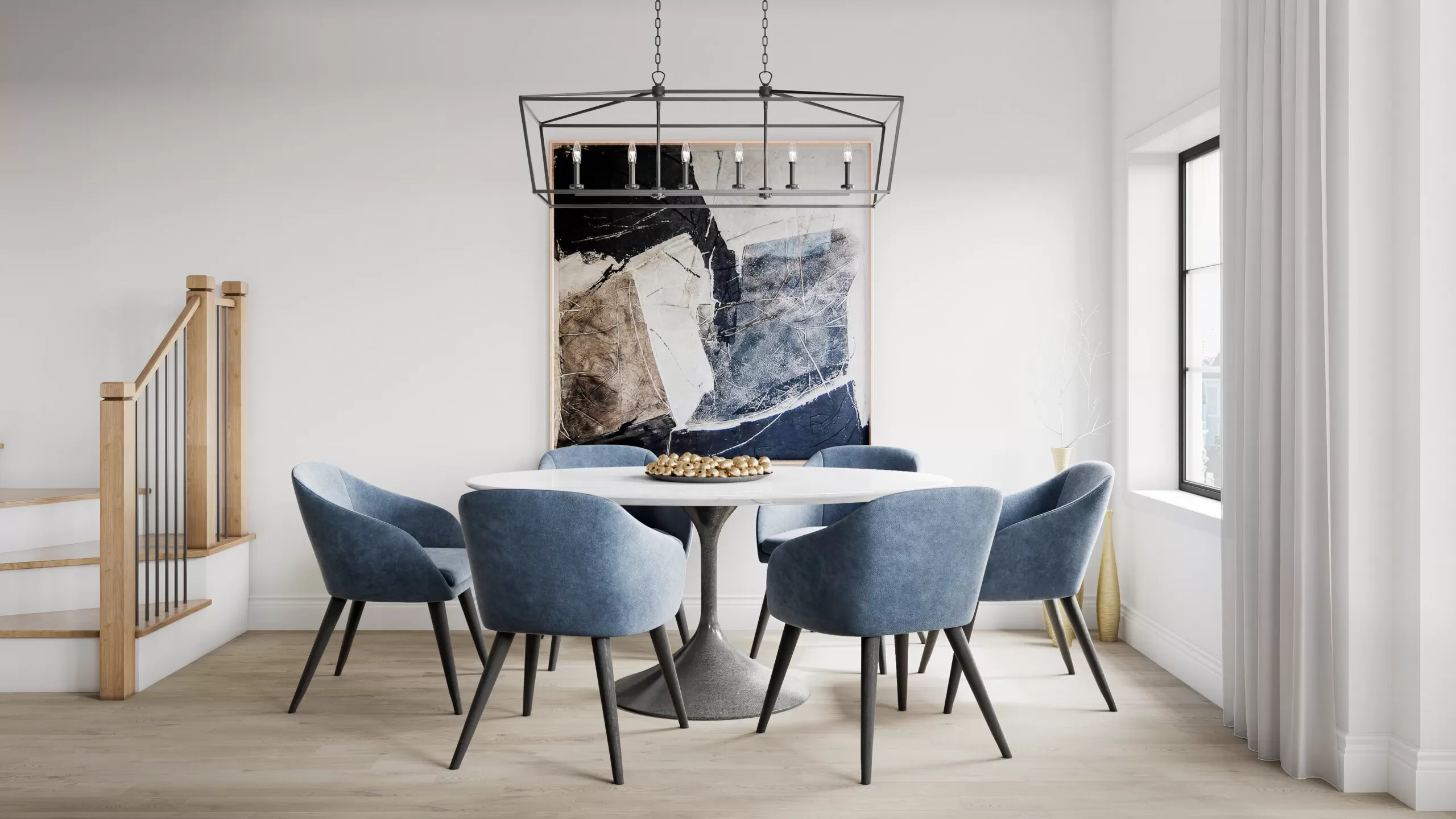 3d interior render of dining room