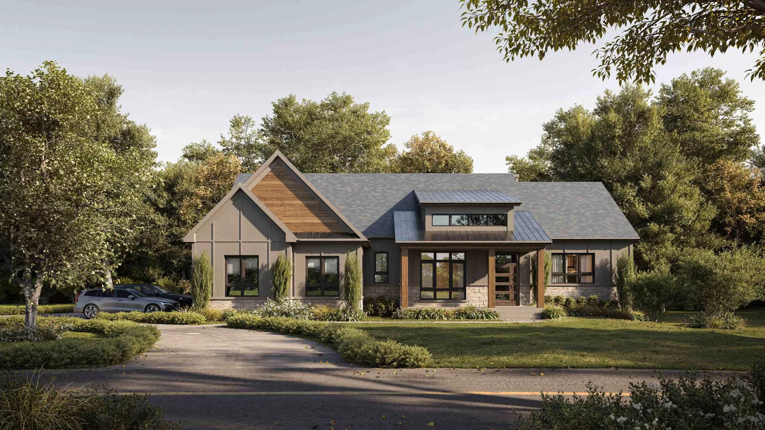exterior rendering of the house in modern style